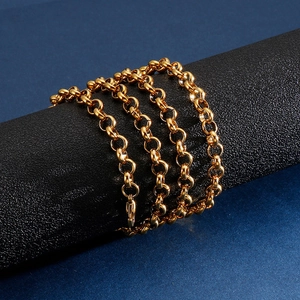 Polished gold stainless steel O-chain necklace featuring a secure lobster clasp closure