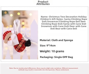 Detail view of 9x14cm Santa Claus and snowman hanging ornaments for Christmas tree