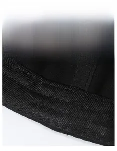 Detail view of the wide sweatband design inside the black baseball cap for moisture wicking