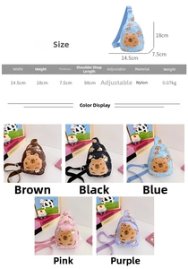 Größentabelle für Kinder Cartoon Brusttasche aus Nylon mit verstellbarem Schultergurt