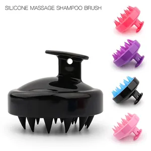 Ergonomic silicone scalp massager and shampoo brush in multiple colors for deep cleaning