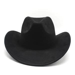 Vintage Western Cowboy Hat Suede Felt Wide Brim Rolled Edge Ethnic Style Outdoor Sun Protection For Men Women