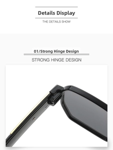 Detailed close-up of strong metal hinges and black frame on stylish oversized sunglasses