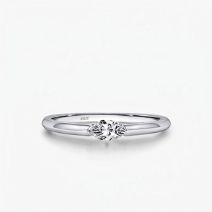 Marquise Cut Zircon Ring 925 Sterling Silver Minimalist Simple Elegant Jewelry For Women Fashion OL Style Polished