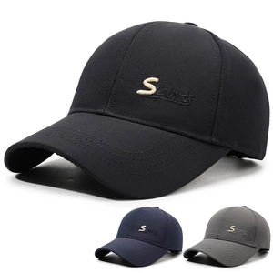 Men Baseball Cap Polyester Sports Curved Brim Adjustable Sun Hat Outdoor Casual Letter S Embroidery Breathable Unisex