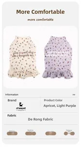 Detailed texture of soft thermal fabric and floral patterns on pet undershirts