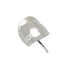 Polished silver alloy U-shaped ponytail hair hook with a minimalist luxury metal finish