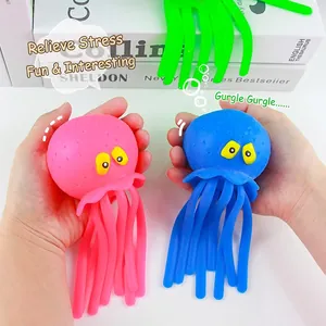 Pink blue and green jellyfish squeeze toys for stress relief and fun water play