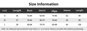 Size chart for printed 2-piece set with bust, waist, hips, and length in cm for S to L