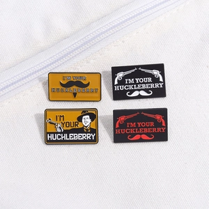 Western movie Tombstone I'm Your Huckleberry mustache enamel pins set for jackets