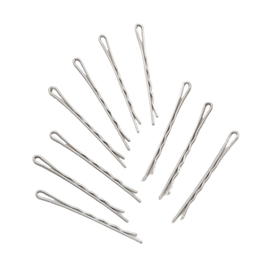 Set mit 10 minimalistischen silbernen Y2K Metall-Haarklammern mit Stern-Anhängern