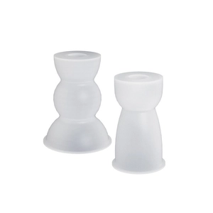 Geometric silicone molds for DIY resin candles and plaster crafts on white background