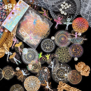 Autocollants PET féeriques dorés, 30 pièces avec motifs magiques de ballerines