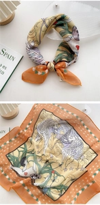 Detail view of cotton linen scarf showing angel illustration print and knotted style