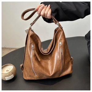 Borsa Tote In Pelle PU Vintage Da Donna Grande Capacità Zaino Multifunzionale Retro Borsa A Spalla Urbana