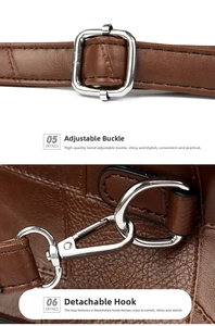 Detailed view of silver metal buckle and adjustable leather strap on crocodile handbag