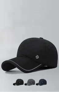 Detail of winter thermal baseball cap with quilted texture and foldable ear flaps