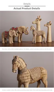 Macro detail of horse figurine showing realistic hand-woven resin texture and artisan design