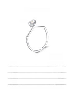Macro de bague en argent 925 avec zircon cubique 4x4mm et détails des dimensions