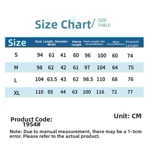 Tableau des tailles détaillé en CM pour pyjama de Noël, dimensions de S à XL