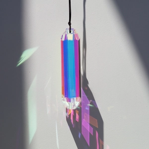 Regenbogen Kristall Sonnenfänger Anhänger mit doppelspitzem Sechskantprisma Glas