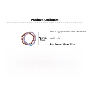Detail view of colorful natural stone beads showing texture and dimensions for women