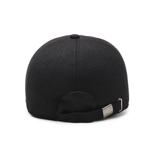 Winter men baseball cap with ear protection and adjustable metal buckle on back