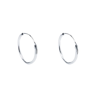 Minimalist S925 sterling silver hoop earrings with a polished finish and classic round design