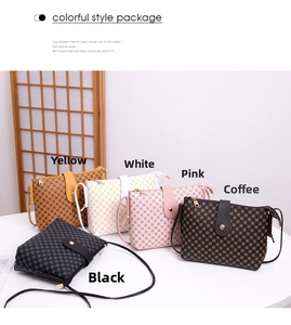Detailed collection of vintage pattern crossbody bags in five stylish color options