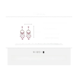 Detail specifications of pink butterfly tassel earrings with copper and zircon materials