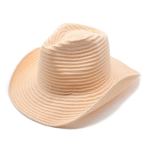 Classic beige woven jazz fedora hat with a wide brim and structured crown for unisex style