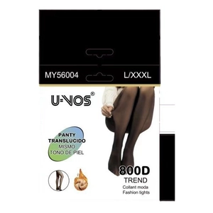 800D thermal fleece lined tights in black translucent skin effect, size L/XXXL