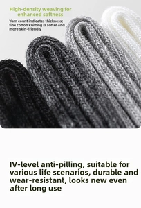 Détail de chaussettes hautes en maille haute densité avec texture anti-boulochage souple