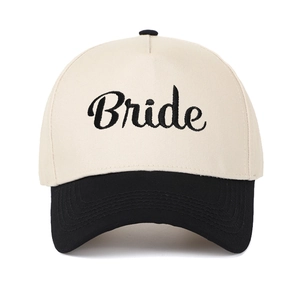 Cappello Trucker a 5 Pannelli con Ricamo Bride Colore a Contrasto Berretto da Baseball per Donna Regali di Nozze Cappello da Sole in Cotone Regolabile