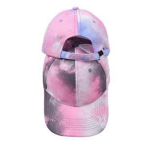 Unisex tie-dye baseball cap with street style graffiti patterns and metal adjustment buckle