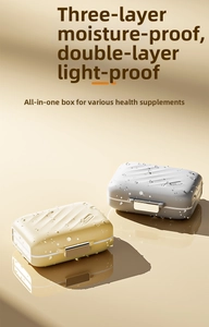 Waterproof portable pill box with suitcase shape featuring moisture-proof sealing and luxury finish