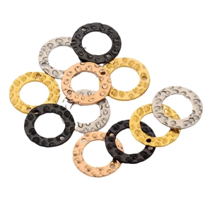 DIY round hammered metal jewelry charms in gold, silver, rose gold and gun black finish