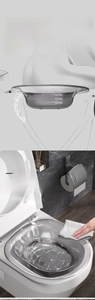 Macro detail of 2500ml sitz bath for toilet with scale marks and transparent design