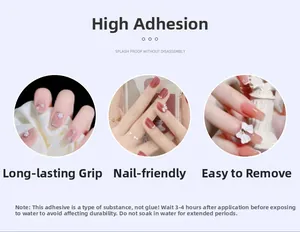Adhesive jelly tabs for press-on nails featuring high viscosity and waterproof design
