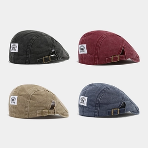 Berretto Newsboy In Cotone Lavato Retrò Regolabile Patch Brooklyn Cappello Piatto Per Uomo Donna Streetwear