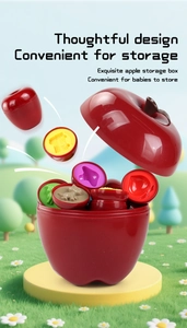 Exquisite apple-shaped storage box for children's educational toys and DIY puzzles
