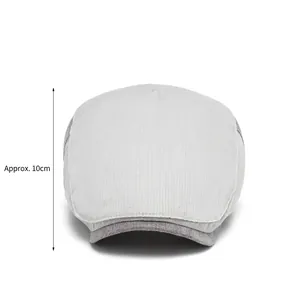 Grey newsboy cap for men and women with 10cm depth design and textured fabric