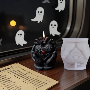 Mystic heart with eye candle silicone mold for gothic DIY hand-held candle making
