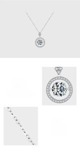 Macro detail of 925 sterling silver necklace featuring a sparkling round 5A cubic zirconia