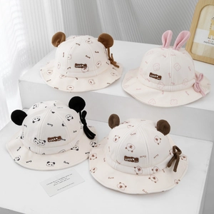 Chapeaux de soleil d'automne pour bébés avec oreilles d'animaux et motifs imprimés