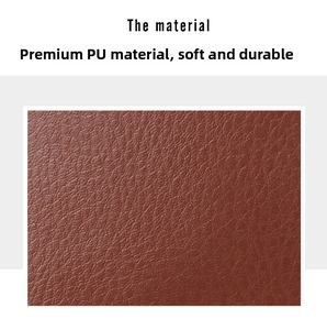 Detailed close-up of brown textured PU leather material showing soft and durable surface