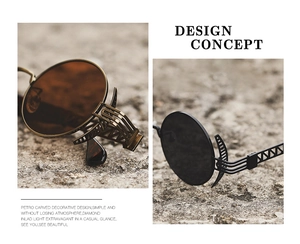 Macro view of steampunk round metal frames with intricate mechanical carved details