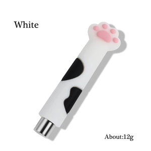 Cat paw magnetic nail tool in white silicone with 12g weight and metal base component