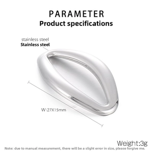 Polished 27x15mm stainless steel hollow oval geometric pendant for DIY jewelry making
