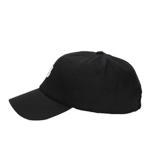 Cappellino da baseball classico in cotone nero con lettera B ricamata in 3D e visiera